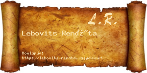 Lebovits Renáta névjegykártya